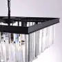 Wellmet Modern Crystal Chandelier, 9 Lights Square Black Farmhouse Chandeliers with K9 Crystals, Pendant Light Fixture for Foyer Dining Room Bathroom Bedroom Livingroom Kitchen Island L19.68”X W19.68”