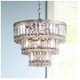 Magnificence Satin Nickel Chandelier 14 1/4'' Wide Three Tier Crystal 7-Light Fixture for Dining Room House Foyer Kitchen Island Entryway Bedroom Living Room - Vienna Full Spectrum