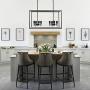 VINLUZ 8 Light Farmhouse Island Pendant Hanging Lighting Black Kitchen Light Fixture for Dining Room Kitchen Bar