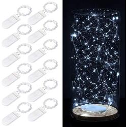 Koxly Fairy String Lights , 12 Pack 7ft 20 20 LED Starry Light CR2032 Battery Included Operated Decorative Twinkle Strings for Indoor Bedroom Outdoor Wedding Party Christmas Festival Decorations