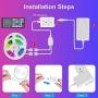 Music Sync LED Strip Light -Wixann 40FT RGB Color Changing Dimmable LED Strip Lights Kits with 44 Key RF Remote, SMD 5050 12V Flexible Led Tape Lights for Bedroom,Living Room,Kitchen TV or Party