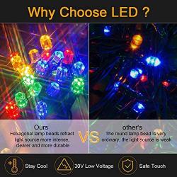 PABIPABI Christmas Outdoor String Lights 82ft 200 LED 9 Modes UL Safe Certified Weatherproof for Christmas Trees, Halloween, Garden, Patio, Wedding, Parties Decor(Multicolor)