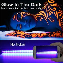 Led Black Light Bar, 10W 1ft USB Portable T5 UV Blacklight Tube Glow in The Dark for Body Paint Room Bedroom Décor Party Supplies Stage Lighting Fluorescent Poster Halloween Club