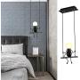 Creative LED Pendant Lighting Modern Little People Ceiling Pendant Light Fixture Adjustable Hanging Lights Kitchen Island Iron Cartoon Doll Chandeliers Bedrooms 1×E26 Baking Paint (Black, One)