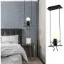 Creative LED Pendant Lighting Modern Little People Ceiling Pendant Light Fixture Adjustable Hanging Lights Kitchen Island Iron Cartoon Doll Chandeliers Bedrooms 1×E26 Baking Paint (Black, One)