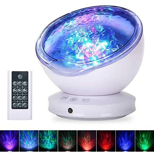 Ocean Wave Projector, Night Light Lamp with Adjustable Lightness Remote Control Timer 8 Lighting Modes Music Speaker Light Show LED Night Light Projector Lamp for Baby Kids Adult Bedroom Living Room … Ocean Wave Projector, Night Light Lamp with Adjustable Lightness Remote Control Timer 8 Lighting Modes Music Speaker Light Show LED Night Light Projector Lamp for Baby Kids Adult Bedroom Living Room …