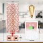 Touch USB Table Lamp, Rose Gold Lamp 3 Way Dimmable with Crystal Lampshade, Bedside Lamp with Dual USB Ports, Small Touch Light for Living Room Bedroom Home, Charge Phone (Bulb Included)