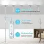 TROND LED Torchiere Floor Lamp, Modern Sky Tall Dimmable Lamp 30W, 5500K Natural Daylight, Max. 5000lm, 71-Inch, 30-Min Timer, Standing Pole Uplight for Living Room Bedroom Office, Silver
