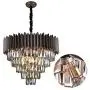 A AXILIXI 12 Lights 5-Tiers K9 Crystal Chandelier, H18 X W24 Modern Round Living Room Chandeliers, Dining Rooms Island Lights, Adjustable Ceiling Lighting Fixture Pendant Lamp