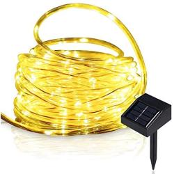 Solar Rope Lights Outdoor Lychee 16.5ft 50LED Waterproof Solar Power String w/Light Outdoor Rope Lights Ideal for Home Garden Party Wedding Decoration (Warm White)