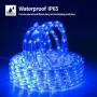 Blue LED Rope Lights Outdoor Strip Lights Waterproof Kit 39ft/12m Flexible Connectable 110V Decorative Light with 432pcs LEDs Cuttable for Garden Stairs Balcony Party.