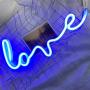 Protecu Love Neon Sign, 3 AA Battery/USB Powered Neon Lights LED Signs for Bedroom Neon Signs for Wall Decor, Neon Signs for Birthday, Party, Kids, Girls Room, Christmas, New Year Decor (Blue 1)