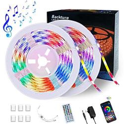 LED Strip Lights, BACKTURE 32.8ft RGB LED Rope Light, 16 Color Changing 5050 LED Strip Lights with Remote for Home, Bedroom, Kitchen Decoration (2x5m)