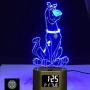Scooby Doo Figure Cute Cartoon Dog Baby Nightlight Colorful Touch Sensor Kids Bedroom Bedside Table 3D Lamp Led Night Light (7 Colors Alarm Clock)