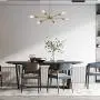 LIGOTFIRE Modern Brass Light Fixture Sputnik Chandelier 6 Lights Semi Flush Mount Ceiling Pendant Lighting Mid Century Industrial for Kitchen Living Room Dining Room Restaurant