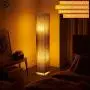Cantonape Alexa and WiFi Controlled Floor Lamp, Soft Light Minimalist Floor Lamp Brown Fabric Shade with 2 RGB Color LED Smart Bulbs