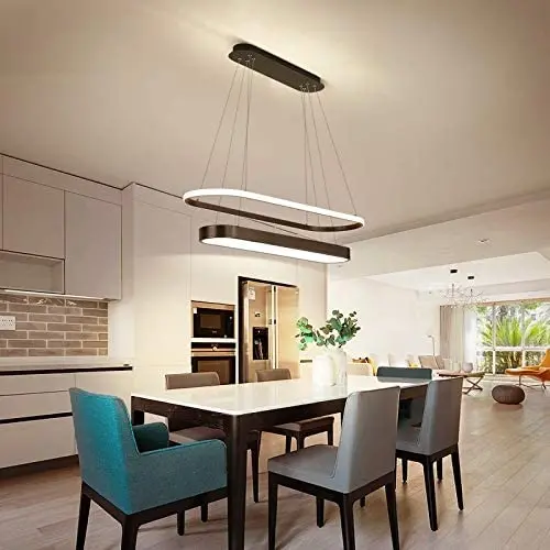Dimmable with Remote Controller Modern Pendant Lights Led for Living Room Office Reading Chandeliers Home Lighting Lamp Black Dimmable with Remote Controller Modern Pendant Lights Led for Living Room Office Reading Chandeliers Home Lighting Lamp Black
