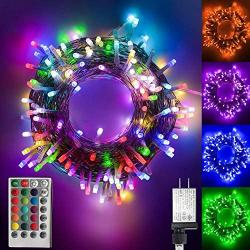 Color Changing led Christmas Lights, 200 LED 66ft Plug in Powered Multicolor Christmas Tree Lights with Remote Control for Bedroom Wedding Party Indoor Outdoor Decorations-16 Colors