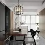 Sunlighting Farmhouse Chandelier, Vintage Pendant Hanging Light for Bedroom, Kitchen, Foyer, Dining & Living Room and Entryway, Black Painted Finish & Faux-Wood