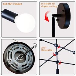 Sputnik Chandelier 6 Lights Modern Black Pendant Light Fixture Industrial Vintage Dining Room Kitchen Island Bedroom Lighting
