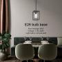 VINLUZ 1 Light Farmhouse Pendant Lighting Black Cage Chandelier Glass Shade Contemporary Modern Kitchen Island Lights Fixtures Ceiling Hanging Dining Room Living Room