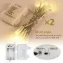 Koopower [ 2 Pack ] 50 LED Outdoor [Timer] Battery Fairy Lights on 5M String Cable - (8 Modes, 120 Hours of Lighting, Warm White)