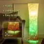 Floor Lamp, CHIPHY 39'' dimmable Standing Lamp, 7 Colors Changing LED Bulbs and 10 Levels Brightness and Color Temperature, Remote Control, Red Fabric Shade, Modern for Bedroom, Kids Room, Play Room