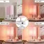 Touch Control Table Lamp with 2 USB Charging Ports, 3 Way Touch Lamps Beside Desk, Nightstand Lamp for Bedrooms Living Room, Pink Shade with White Base, LED Bulb Included(Pink)