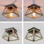 Luupyia Farmhouse Ceiling Light Fixture Flush Mount, One-Light Square Farmhouse Chandelier Lighting, Rustic Island Light Fixtures for Dining Room, Entryway and Living Room