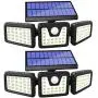 GSBLUNIE Solar Motion Sensor Lights Outdoor,70 LED Solar Security Lights Outdoor,Adjustable 3 Heads, IP65 Waterproof,800LM Flood Light for Yard,Garage,Garden,Patio(2 Pack)