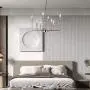 Sivilynus Chandelier Kitchen Modern Lighting 8 Lights Brushed Nickel Sputink Hanging Fixture for Dining Room Lighting Farmhouse for Living Room Bedromm Foyer Kitchen