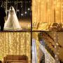 U/S Window LED Curtain String Light 300 LED, 8-Lighting Modes, Curtain Lights for Bedroom Home Wedding Party Outdoor Indoor Wall Decor, Warm White