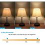 Table Lamps for Bedrooms Set of 2, Dimmable Nightstand Lamp, 3 Way Touch Control Bedside Lamp with USB Port and Outlet, USB Lamp Fabric Shade for Living Room Office E26 ST64 LED Bulb Included 2 Pack