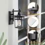 Dusk to Dawn Sensor Outdoor Light Fixture, Outdoor Light Sensor Wall Lantern Anti-Rust Waterproof, Matte Black Exterior Sconce Lamp Wall Mount with Clear Glass for Entryway Porch Doorway, E26 Base