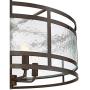 Edinger Oil Rubbed Bronze Round Pendant Chandelier 20'' Wide Rustic Industrial Clear Waterglass 4-Light Fixture for Dining Room House Foyer Kitchen Island Entryway Bedroom Living Room - Regency Hill