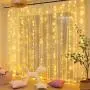 MAGGIFT 304 LED Curtain String Lights, 9.8 x 9.8 ft, 8 Modes Plug in Fairy String Light with Remote Control, Christmas, Backdrop for Indoor Outdoor Bedroom Window Wedding Party Decoration, Warm White MAGGIFT 304 LED Curtain String Lights, 9.8 x 9.8 ft, 8 Modes Plug in Fairy String Light with Remote Control, Christmas, Backdrop for Indoor Outdoor Bedroom Window Wedding Party Decoration, Warm White