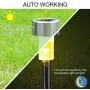 KODOO Solar Garden Lights Outdoor, 6Color 12Pack Stainless Steel Led Pathway Lights for Patio, Lawn, Yard and Walkway
