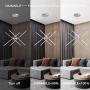 WELAKI Modern Pendant Light, 4 LED Lights, 3000K Warm Light Dimmable, Linear Chandelier Light Fixture for Kitchen, Living Room, Bedroom, Dining Room (48W)