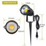 Outdoor LED Landscape Spotlight, Romwish 5W 120V AC LED Spot Light with Metal Ground Spike, 3000K Warm White, Plug and Play, IP65 Waterproof for Garden, Yard, Lawn, Flag Light, Outdoor Decora- 6 Pack