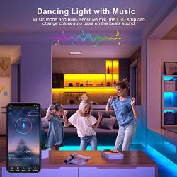 Led Lights Strip for Bedroom 65.6ft 20M RGB Christmas Neon Color Changing Room Wall Rope Lights Bluetooth with Remote Luces Led para Decoracion Habitacion