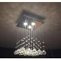 Saint Mossi Chandelier Modern K9 Crystal Raindrop Chandelier Lighting Flush Mount LED Ceiling Light Fixture Pendant Lamp for Dining Room Bathroom Bedroom LivingroomGU10 Bulbs Required H18 X W12 X L12