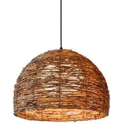 Rattan Pendant Lighting for Kitchen Island, XINDAR Ceiling Lighting Fixtures Hanging Lamp, Creative Rattan Chandelier Inner Orb White Shade for Bar Cafe Living Room