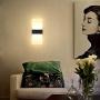 Lightess Modern Wall Sconce Set of 2 LED Wall Lamp 12w Up Down Wall Sconces Light Acrylic Black Hallway Wall Mounted Lamps for Bedroom Hallway Living Room , Warm White