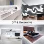 White LED Strip Lights, CT CAPETRONIX 16.4ft 6000K Bright 300 LEDs Flexible Tape Lighting Kit, 12V LED Light Strip for Bedroom, Ceiling, Living Room, Kitchen, Closet, Under Cabinet, Vanity Mirror