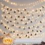 Decute 50 Photo Clips String Lights Holder 100 LED 33FT Starry Fairy Lights for Hanging Pictures Cards Memos USB Powered with Switch Perfect for Bedroom Wedding Dorm Christmas Decor (Warm White)