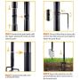 SURNIE String Light Poles for Outdoors (2 x 9 ft) Stainless Steel Connection Pole Patio Lights Halloween LED Hanging Solar Bulbs House Garden Wedding Cafe Party…