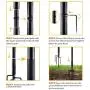 SURNIE String Light Poles Outdoor 9ft 4 Prong Fork Stainless Steel Light Pole Patio Lights Christmas Light Pole Garden Wedding Cafe Patio Party Backyard Terrace Decoration 4 Pack