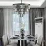 TZOE Luxury Black Smoke Crystal Modern Contemporary Chandeliers Pendant Ceiling Light 4-Tier Chandelier Lighting for Dining Room Living Room Bedroom Girls Room W23.6''