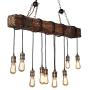 KJLARS Farmhouse Chandelier Wood Hanging Industrial Pendant Lighting Vintage Ceiling Light Fixture 10 Light for Pool Table Kitchen Island Bar Bedroom Dining Living Retro Hanging Lamp (43.31 inches) KJLARS Farmhouse Chandelier Wood Hanging Industrial Pendant Lighting Vintage Ceiling Light Fixture 10 Light for Pool Table Kitchen Island Bar Bedroom Dining Living Retro Hanging Lamp (43.31 inches)