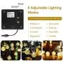 Cosumina Outdoors Globe Solar String Lights 23ft 50 LED Outdoor Bulb String Lights,Waterproof 8 Modes Solar Patio Lights for Patio, Garden, Gazebo, Yard